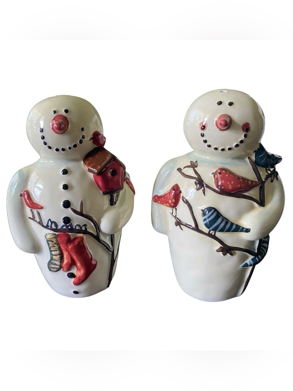 Vintage Twilight Snowman Salt and Pepper Set Certified International 2004 Xmas